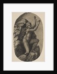 Eurydice naked standing on a rock, her arms raised to the right, ca. 1515-27 by Marco Dente