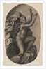 Eurydice naked standing on a rock, her arms raised to the right, ca. 1515-27 by Marco Dente