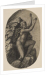 Eurydice naked standing on a rock, her arms raised to the right, ca. 1515-27 by Marco Dente