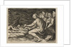 A group of figures at right witnessing a shipwreck, ca. 1515-27 by Marco Dente