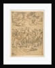 Galatea riding in a shell pulled through the water by dolphins, a cupid below and f…, ca. 1515-27 by Marco Dente