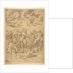 Galatea riding in a shell pulled through the water by dolphins, a cupid below and f…, ca. 1515-27 by Marco Dente