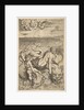 Venus and Cupid riding two sea monsters, Cupid raises an arrow in his right hand, t…, ca. 1515-27 by Marco Dente