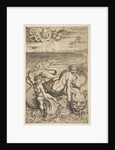 Venus and Cupid riding two sea monsters, Cupid raises an arrow in his right hand, t…, ca. 1515-27 by Marco Dente