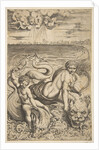 Venus and Cupid riding two sea monsters, Cupid raises an arrow in his right hand, t…, ca. 1515-27 by Marco Dente