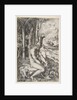Venus removing a thorn from her left foot while seated on a cloth next to trees, a …, ca. 1515-27 by Marco Dente