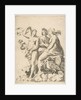 Juno, Ceres, and Psyche in the clouds conversing, Juno seated with a peacock at her…, ca. 1515-27 by Marco Dente