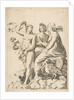 Juno, Ceres, and Psyche in the clouds conversing, Juno seated with a peacock at her…, ca. 1515-27 by Marco Dente