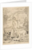 Fortitude in profile view walking toward a fire at left and leading a harnessed lio…, ca. 1515-27 by Marco Dente