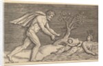 Speculum Romanae Magnificentiae: Naked Man Pursuing a Naiad, ca. 1515-1527 by Marco Dente