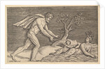 Speculum Romanae Magnificentiae: Naked Man Pursuing a Naiad, ca. 1515-1527 by Marco Dente