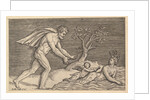 Speculum Romanae Magnificentiae: Naked Man Pursuing a Naiad, ca. 1515-1527 by Marco Dente