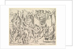 Speculum Romanae Magnificentiae: Roman Soldiers Fortifying their Camp, from Trajan…, 16th century by Marco Dente