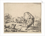 Sheep, from a set of 16 plates, 1664 by Marcus de Bye