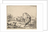 Sheep, from a set of 16 plates, 1664 by Marcus de Bye