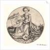 Shield with Swan Held by Woman, ca. 1435-1491 by Martin Schongauer