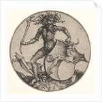 Shield with Greyhound Held by Wild Man, ca. 1435-1491 by Martin Schongauer