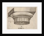 Doric capital with measurements, ca. 1537 by Master GA