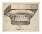 Doric capital with measurements, ca. 1537 by Master GA