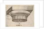 Doric capital with measurements, ca. 1537 by Master GA
