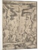 The conversion of the Centurion who flings his arms open before Christ on the cross, 1532 by Master of the Die