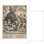 Daphne embracing her father, the river-god Peneus, at the left three nymphs bring jars …, 1530-60 by Master of the Die