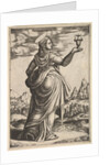 The Magdalene standing facing right, jar held in her raised right hand, 1530-60 by Master of the Die