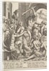 Envy or Avarice at the right being driven from the temple of the Muses by Hercules who …, 1530-60 by Master of the Die