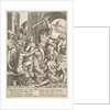Envy or Avarice at the right being driven from the temple of the Muses by Hercules who …, 1530-60 by Master of the Die