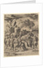 Christ carrying the cross surrounded by soldiers, several on horseback, 1530-60 by Master of the Die