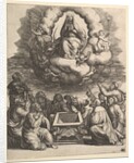 The Assumption of the Virgin, below the apostles surround the tomb, 1530-60 by Master of the Die