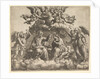 The coronation of the Virgin, Christ holding the crown over her head, God the Father bless…, 1532 by Master of the Die