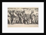 Christ standing at left indicating to a flock of sheep, before him kneels St. Peter hol…, 1530-60 by Master of the Die