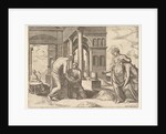 Plate 22: Venus ordering Psyche to sort a heap of grain, from the 'Fable of Psyche', 1530-60 by Master of the Die