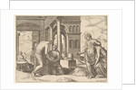 Plate 22: Venus ordering Psyche to sort a heap of grain, from the 'Fable of Psyche', 1530-60 by Master of the Die