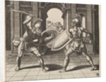 Two gladiators fighting in front of an arch, 1530-60 by Master of the Die