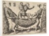A monkey holding a bound putto standing on a garland in front of which are two winged p…, 1530-60 by Master of the Die