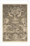 A panel of ornament with a large jar in centre, putti and other figures, 1530-60 by Master of the Die