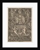 A panel of ornament, putti standing on cornucopia in lower section, 1530-60 by Master of the Die