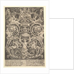 A panel of ornament with a woman holding a vase in centre, 1532 by Master of the Die