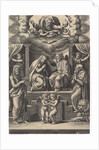 The Coronation of the Virgin, at lower left stands St John the Baptist, at lower right …, 1530-60 by Master of the Die