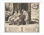 Plate 12: Psyche's sisters persuade her a serpent is sleeping with her, from 'The Fable…, 1530-60 by Master of the Die