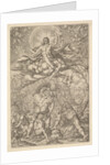 Resurrection of Christ, encompassed by an aureole and clouds with lines of winged putti to…, 1577 by Melchior Meier