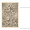 Resurrection of Christ, encompassed by an aureole and clouds with lines of winged putti to…, 1577 by Melchior Meier