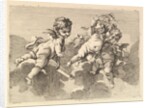Three Children in Clouds, 18th century by Monogrammist DA