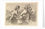 Three Children in Clouds, 18th century by Monogrammist DA