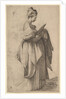 Female Figure holding a Cushion, 1643 by Monogrammist VCP