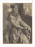 Portrait of Baccio Bandinelli, in three-quarter length next to a window pane contai…, ca. 1540-48 by Niccolo della Casa