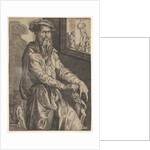 Portrait of Baccio Bandinelli, in three-quarter length next to a window pane contai…, ca. 1540-48 by Niccolo della Casa