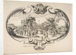 Fan with figures in a garden by Nicolas Cochin (attributed to)